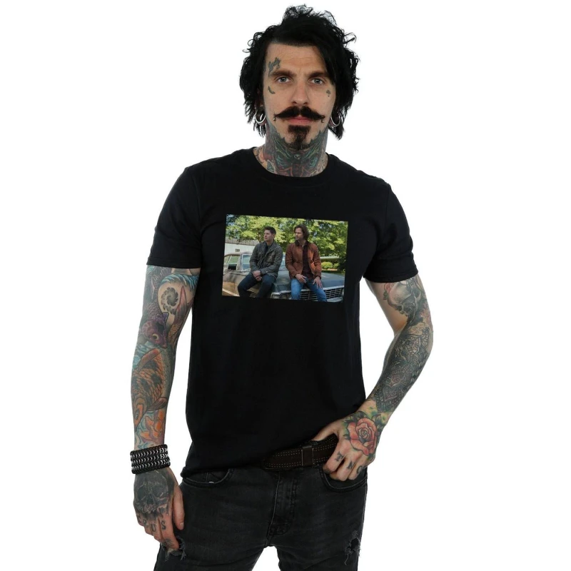 Image of Supernatural Supernatural Men Impala Brothers T-Shirt in Black Size: Small Black S Male 5057972328057