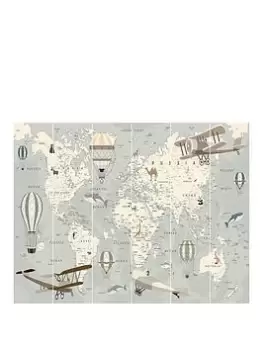 image of Walltastic Map of the World Wall Mural, Multi