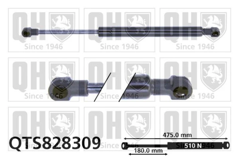 Image of QUINTON HAZELL Tailgate strut QUINTON HAZELL QTS828309