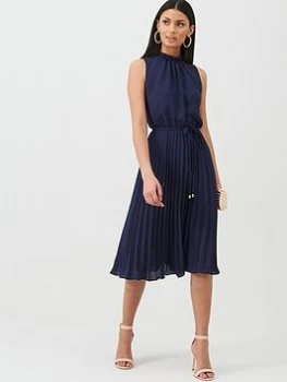 image of Oasis Plain Cape Sleeve Midi Dress - Navy, Size 12, Women