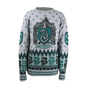 image of Harry Potter - Slytherin Crest Unisex Christmas Jumper Large