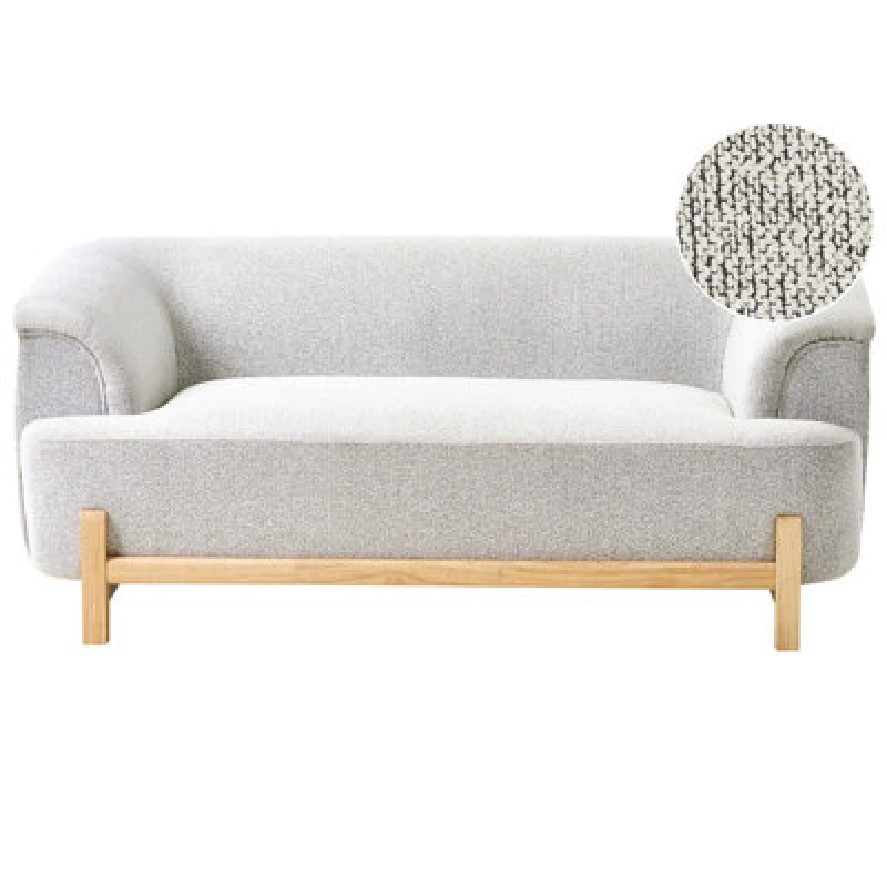 Image of Beliani Sofa 2 Seater Alnor Fabric Light Grey