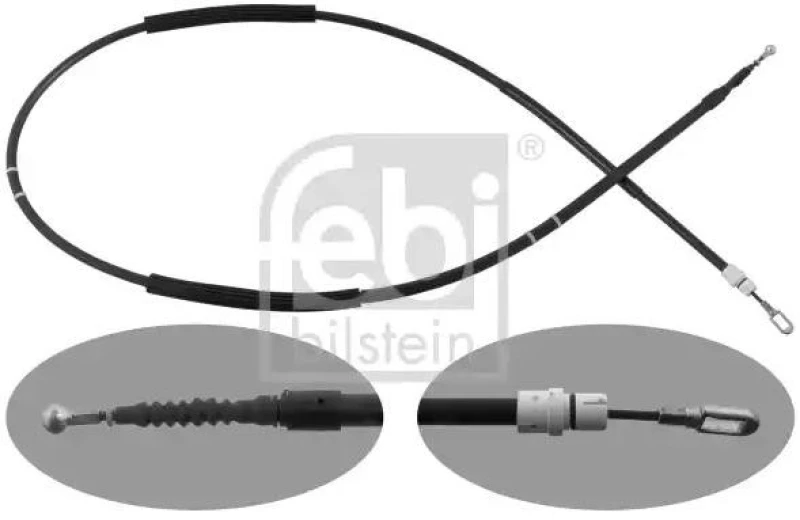 Image of FEBI BILSTEIN 100563 Brake Cable Right Rear, 1843mm Cable,parking brake (124)