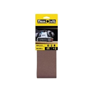 Image of Flexovit Cloth Sanding Belts 457 x 75mm Fine 120G (Pack of 2)