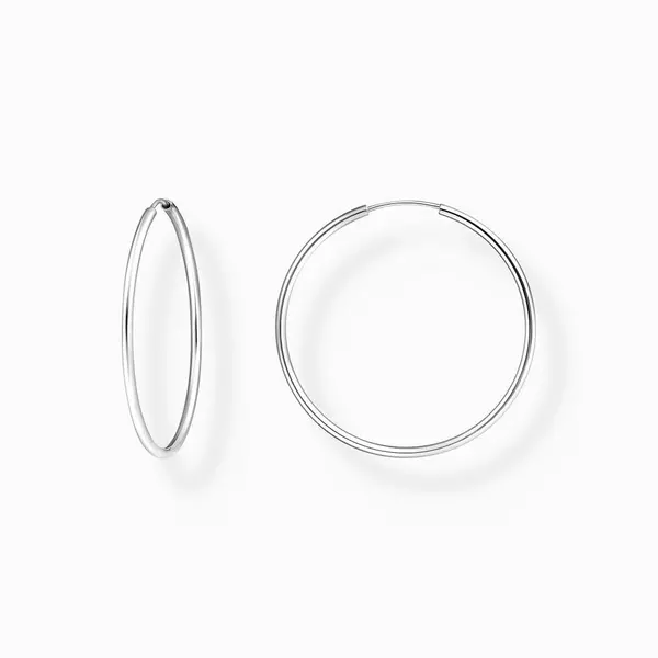 Image of Thomas Sabo Sterling Silver Sterling Silver Medium Hoop Earrings CR728