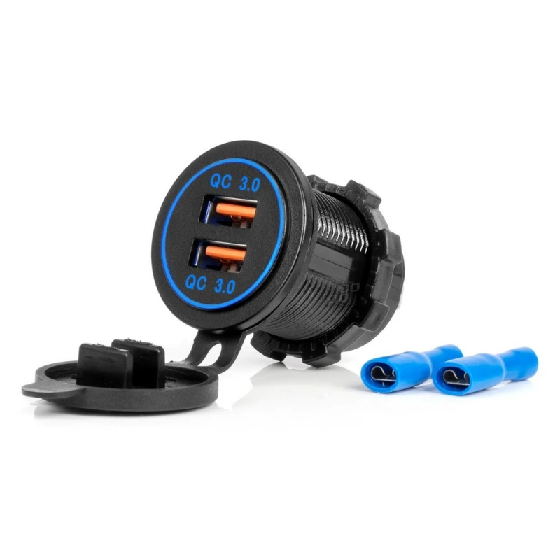 Image of AMiO 04218 Car mobile phone charger with moisture protection, Number of inlets/outlets: 2, Quick Charge 3.0 Car mobile phone charger (100026)