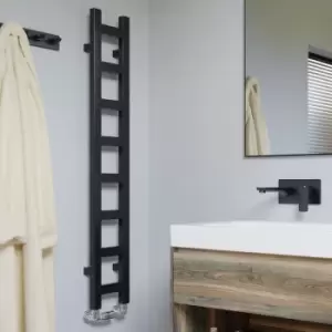 image of Easy Designer Bathroom Heated Towel Rail Radiator Matt Black 1280 x 200mm - Terma