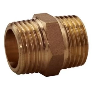 image of Plumbsure Brass Male hex nipple Dia12.7mm