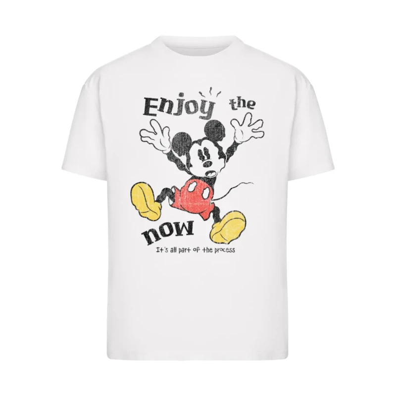 Image of Merchcode Womens T-Shirt Merchcode Mickey Mouse Enjoy The Now Blanc Female L