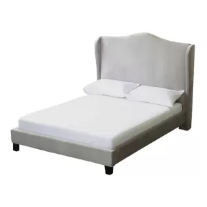 Image of Chateaux Silver Double Wing Bed WOOD, FABRIC