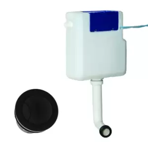 Image of Arissa Matt Black Pneumatic Push Button and Cistern