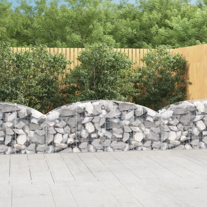 Image of VIDAXL Arched Gabion Basket 200x50x60/80cm Galvanised Iron Vidaxl 8720845651367