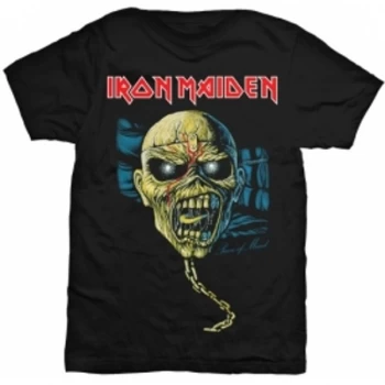 Image of Iron Maiden Piece of Mind Skull Blk T Shirt X Large