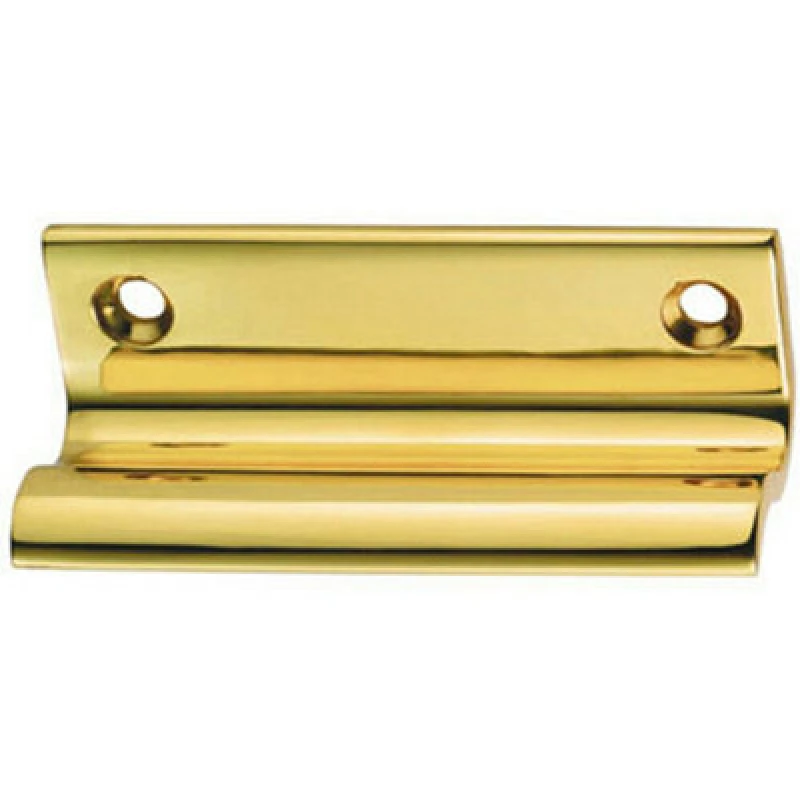 Image of Loops Sash Window Lift Handle 62 x 20mm 47mm Fixing Centres Polished Brass Metallics