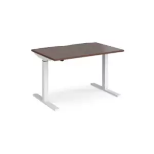 Image of Height Adjustable Desk Rectangular Desk 1200mm Walnut Tops With White Frames 800mm Depth Elev8 Mono