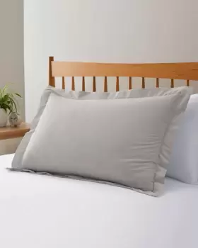 Image of Cotton Traders 200 Thread Count Oxford Pillowcase Pair in Grey