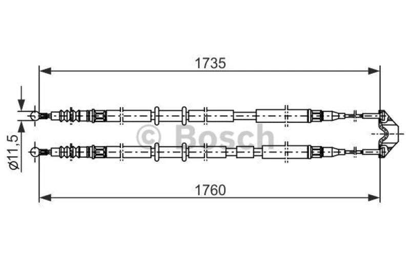 Image of Handbrake cable Bosch 1 987 477 934