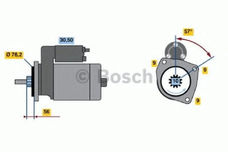 Image of Starter motor Bosch 0 986 016 750