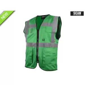 Image of Scan SCAHVUWLG Hi-Vis Utility Green Waistcoat L (44in)