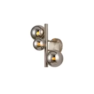 image of Marshall Wall Lamp, 3 Light G9, Satin Nickel, Chrome Plated Glass