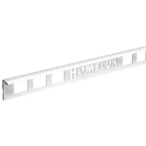 image of Homelux 10mm PVC Straight White Tile Trim 2.5m