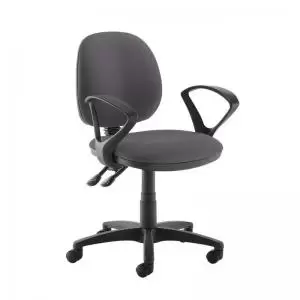 image of Jota medium back PCB operators chair with fixed arms - Blizzard Grey