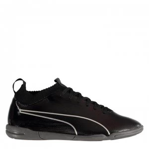 Image of Puma evoKNIT Childrens Indoor Football Trainers - Triple Black