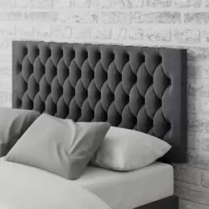 Image of Aspire Monroe Velvet Kingsize Headboard - Steel