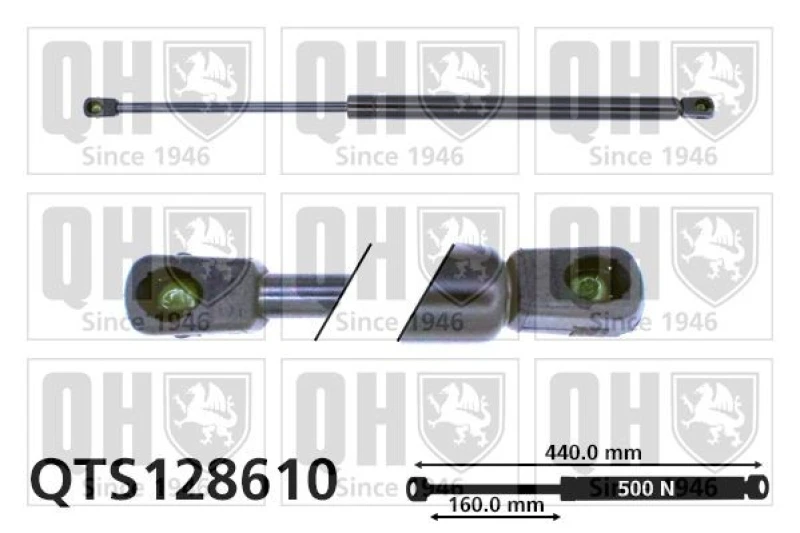 Image of QUINTON HAZELL Tailgate strut QUINTON HAZELL QTS128610