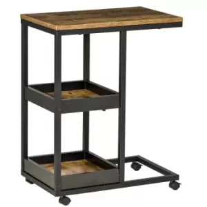 Image of HOMCOM Wooden 2 Tier Storage Shelf