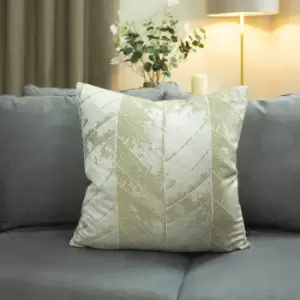 Image of Ashley Wilde Myall Delicate Leaf Cushion Cover, Brass/Mocha, 50 x 50 Cm