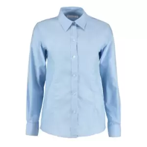 Image of Kustom Kit Ladies Workwear Oxford Long Sleeve Shirt (22) (Light Blue)