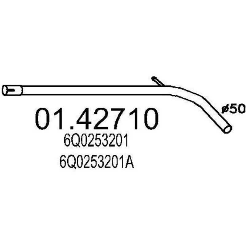 Image of MTS 01.42710 Exhaust Pipe Front, Length: 970mm Exhaust Pipe (17)