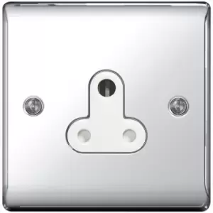 Image of BG Nexus Metal Polished Chrome 1 Gang Plug Socket White Insert 5A - NPC29W