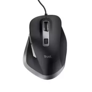 Image of Trust FYDA Ergonomic mouse Corded Optical Black 6 Buttons 5000 dpi Ergonomic