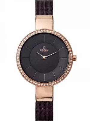 Obaku Ladies Bronze Tone Mesh Bracelet Watch V179LEVNMN