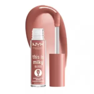 image of NYX Professional Makeup This Is Milky Gloss Vegan Lip Gloss Choco Latte Shake