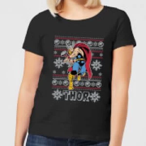 Image of Marvel Thor Womens Christmas T-Shirt - Black - XXL