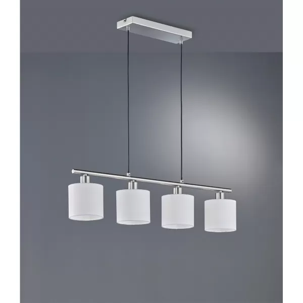 Image of Tommy Modern 4 Light Bar Pendant Ceiling Light Nickel Matt