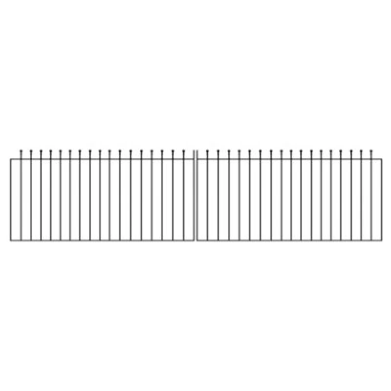 Image of Burbage Iron Craft Mana Ball Top Pair Of Metal Driveway Gates 3658mm Gap X 915mm High Mazp55
