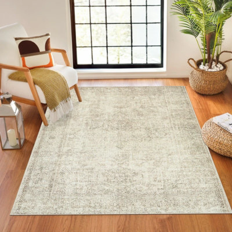 Image of Becki Owens X Livabliss Vintage Oriental Boho Sage/cream Margot Area Rug 120 X 170 Cm - Easy Care, Ideal For Living Room & Bedroom