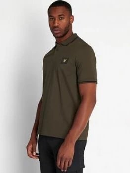 Lyle & Scott Casuals Twin Tipped Polo, Khaki, Size S, Men