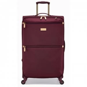 image of Radley Travel Essentials Medium 4 Wheel Navy Burgundy Suitcase