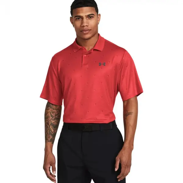Image of Under Armour Perf 3.0 Printed Polo Red Solstice - M