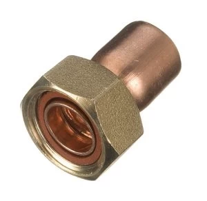 image of Wickes End Feed Straight Tap Connector - 15mm Pack of 2