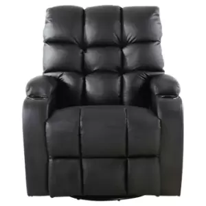 image of Regal Swivel Rocker Heated Massage Recliner - Black