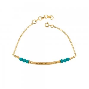 image of Juvi Designs Gold vermeil boho bamboo bar bracelet Turquoise