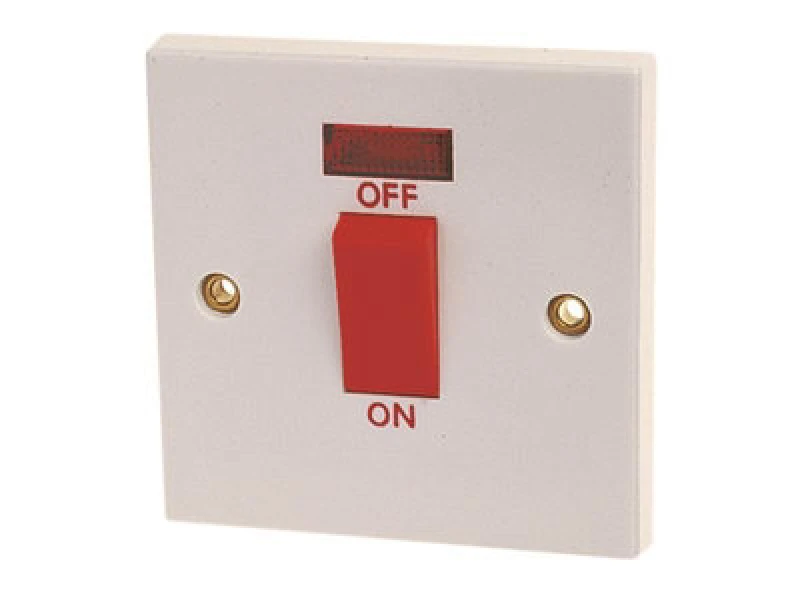 Image of Dencon High-Quality 45A Double Pole Cooker Switch With Pilot Lamp For Modern Kitchens