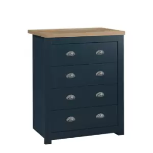 image of Birlea Highgate 4 Drawer Chest Navy And Oak