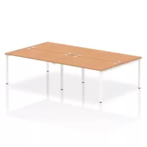 Image of Impulse Bench B2B 4 Person 1400 White Frame Office Bench Desk Oak